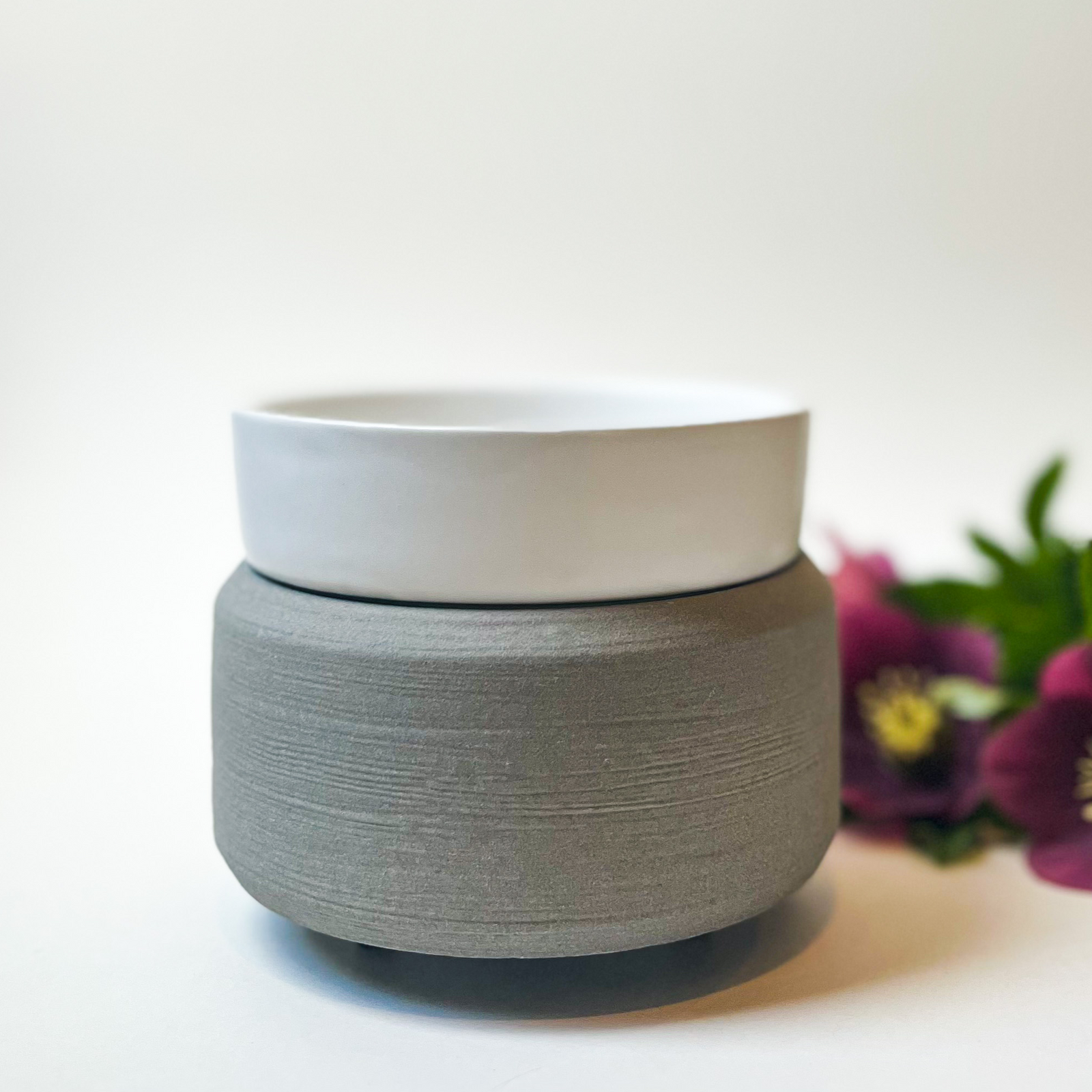 2-in-1 Matte White Ceramic Warmer