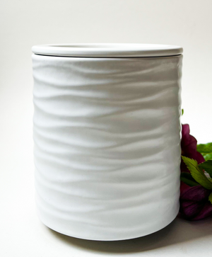 White Glazed Ceramic Warmer