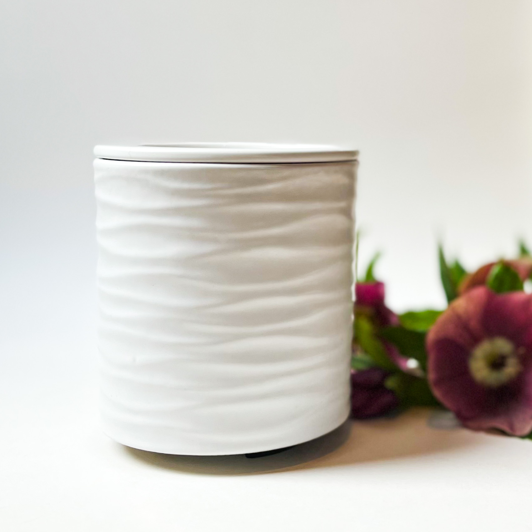 White Glazed Ceramic Warmer